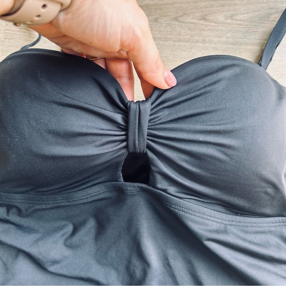 Jantzen Black Ruched Tankini Top Size Small - Picture 4 of 9